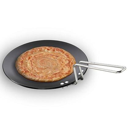 Hawkins Futura 28 cm Tava, Hard Anodised Tawa with Stainless Steel Handle
