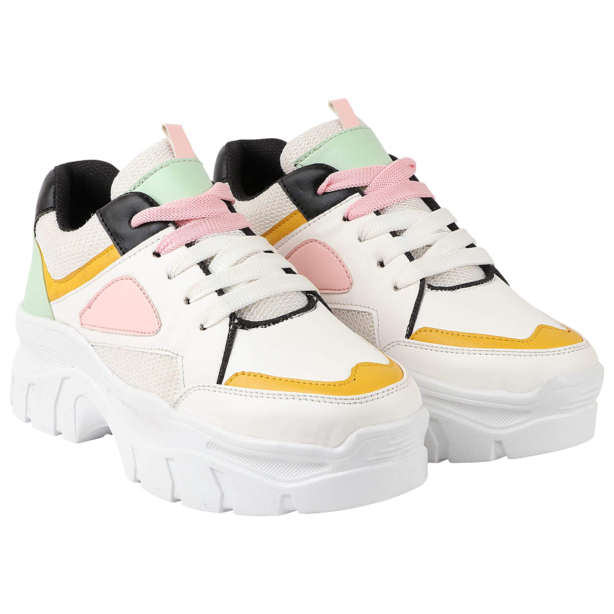 Shoetopia Women White Mesh Walking Non-Marking Shoes Shoetopia Women White Mesh Walking Non-Marking Shoes