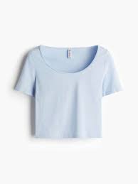 H&M Cropped Scoop-Neck T-shirt H&M Cropped Scoop-Neck T-shirt