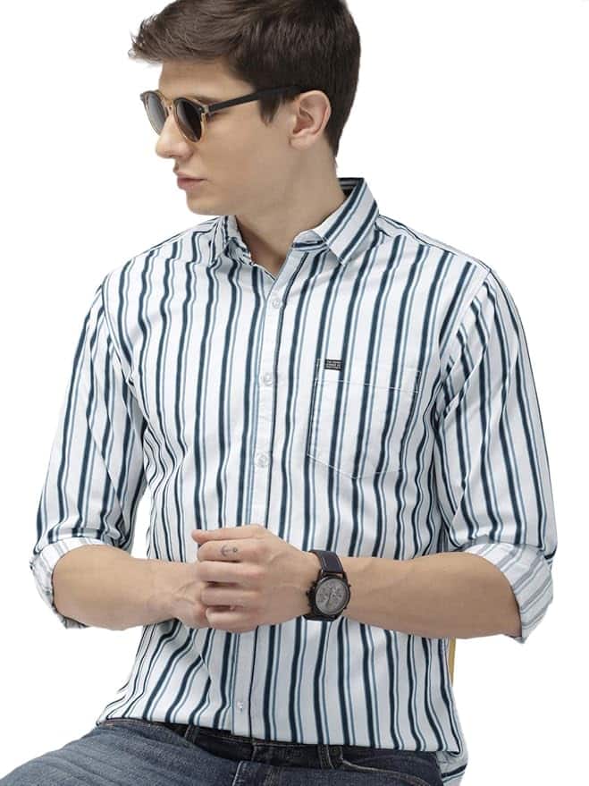 The Indian Garage Co Men’s Slim Fit Multi-Striped Shirt