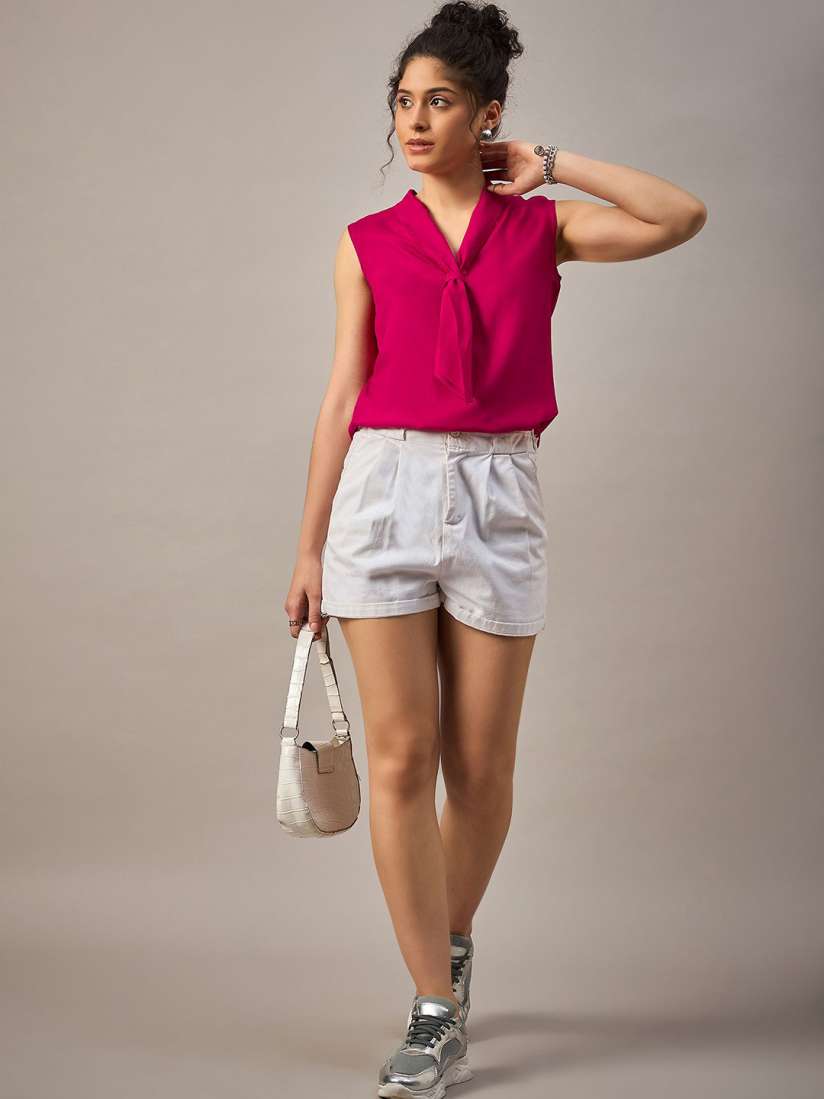 Roadster The Lifestyle Co Front Tie Sleeveless Top Roadster The Lifestyle Co Front Tie Sleeveless Top