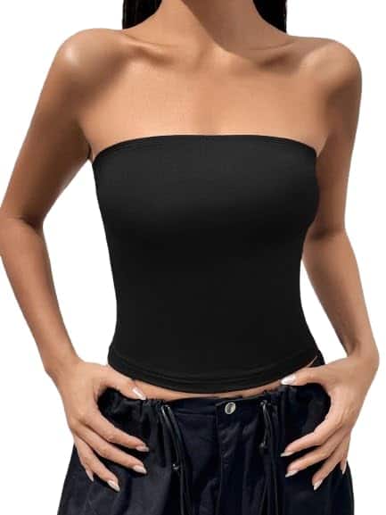 TIVANTE Sleeveless Y2K Style Tube Crop Top