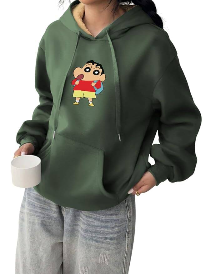 TOGS & TERRE Stylish Printed Fur Hoodie (Shinchan Design) TOGS & TERRE Stylish Printed Fur Hoodie (Shinchan Design)