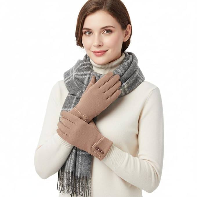 Tomorrow Women Cute Plush Fur Cuff Winter Gloves Tomorrow Women Cute Plush Fur Cuff Winter Gloves