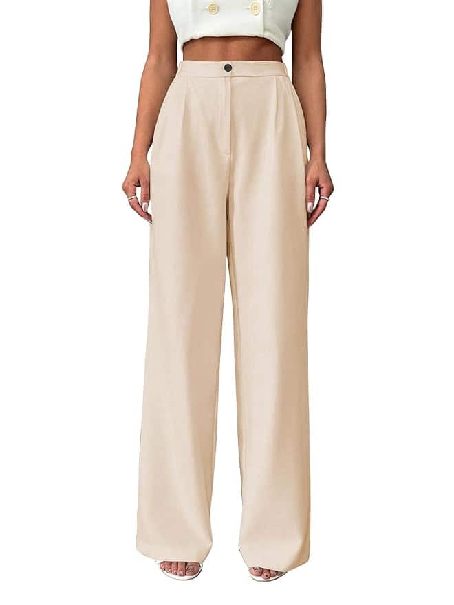 Toochki Women's High Waist Straight Fit Trousers | Solid Korean Stretchable Pants Toochki Women's High Waist Straight Fit Trousers | Solid Korean Stretchable Pants