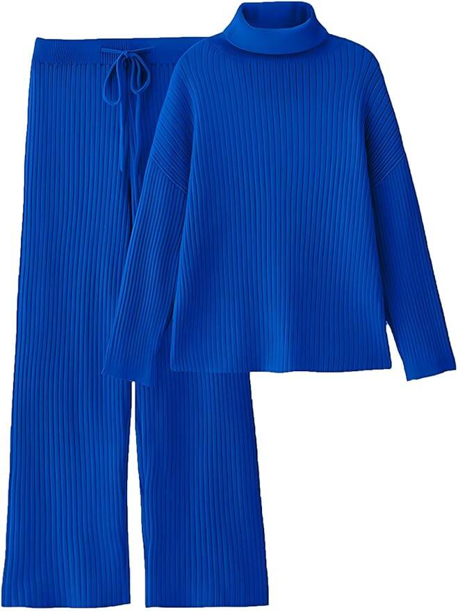 TYSORT Women’s Winter Woolen Turtleneck Sweater with Pajama | Woolen Tracksuit Loungewear Set