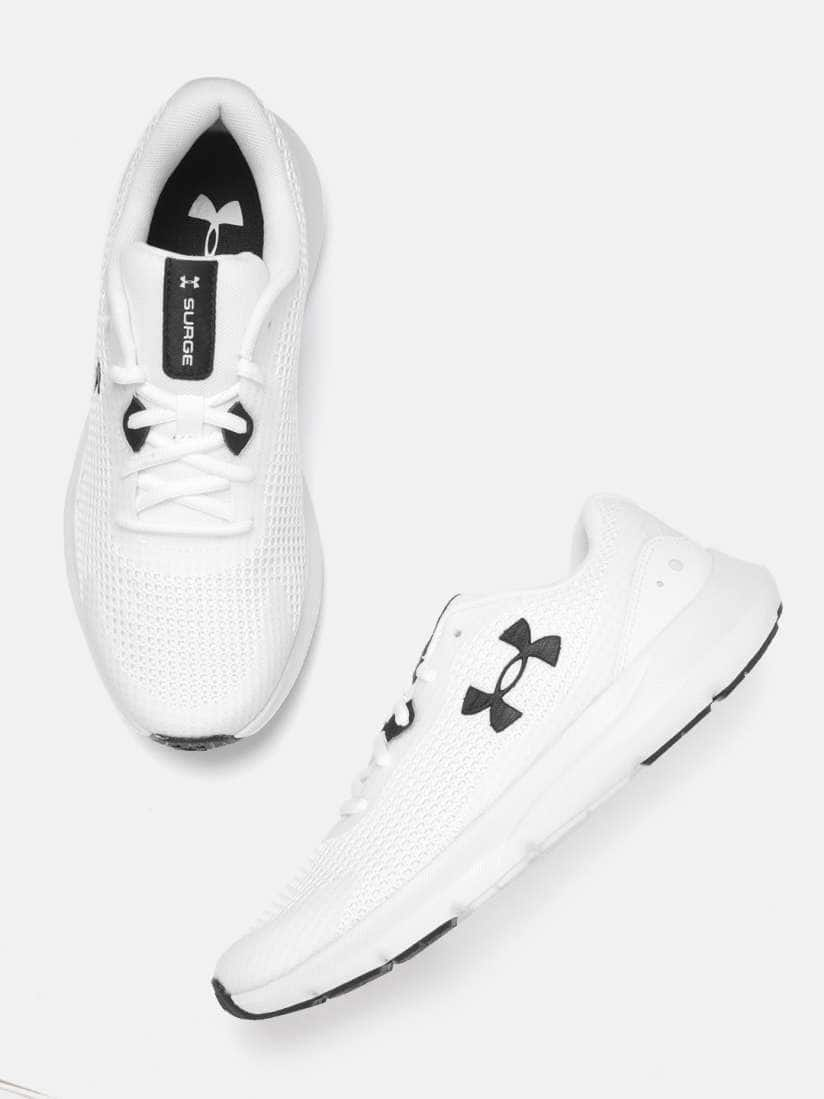 UNDER ARMOUR Women White Woven Design Surge 3 Running Shoes