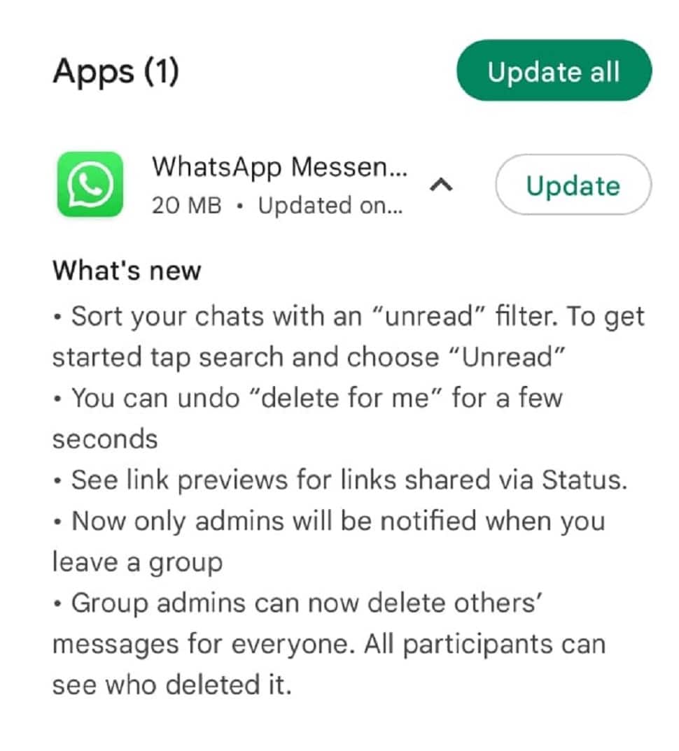 Whatsapp latest features