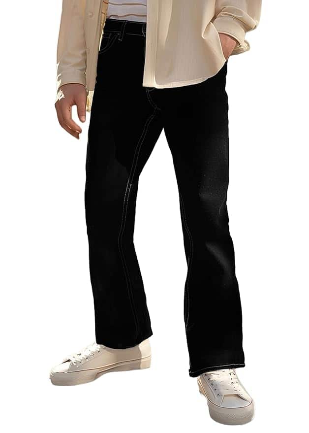 Urbano Fashion Men's Stretch Fit Mid Rise Washed Bootcut Jeans Stretchable