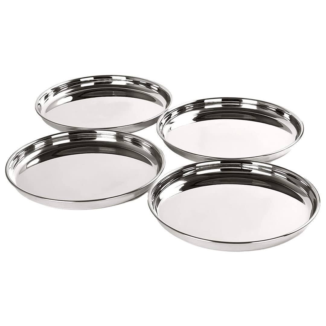 Savya Home's 4-Piece Stainless Steel Dinner Plate Set 