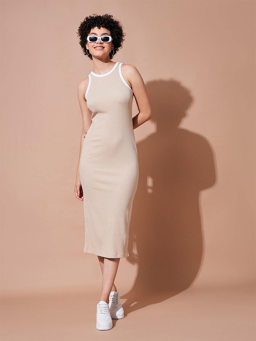  SASSAFRAS BASICS Ribbed Cotton Bodycon Dress