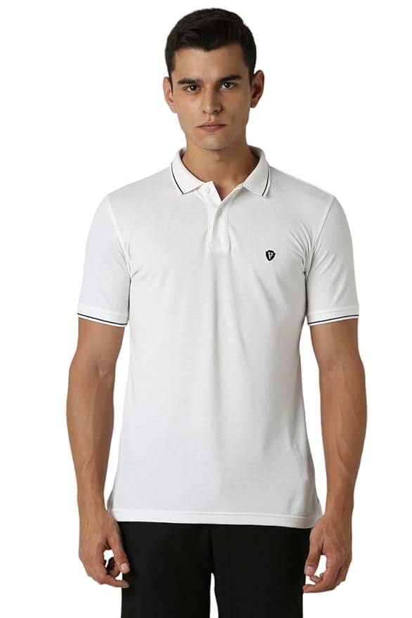 Van Heusen Men's Cotton Solid Regular Fit T-Shirt
