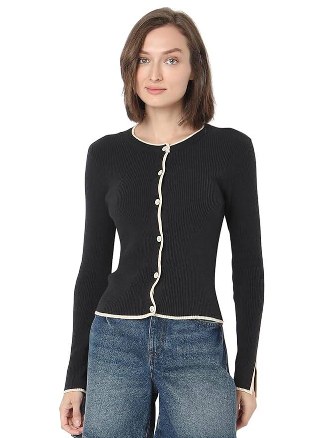 VERO MODA Cotton Blend Casual Cardigan – Relaxed and Reliable