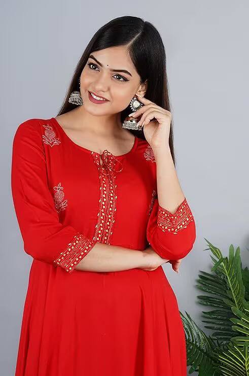 KALINI Women Ethnic Motifs Embroidered Anarkali Kurta