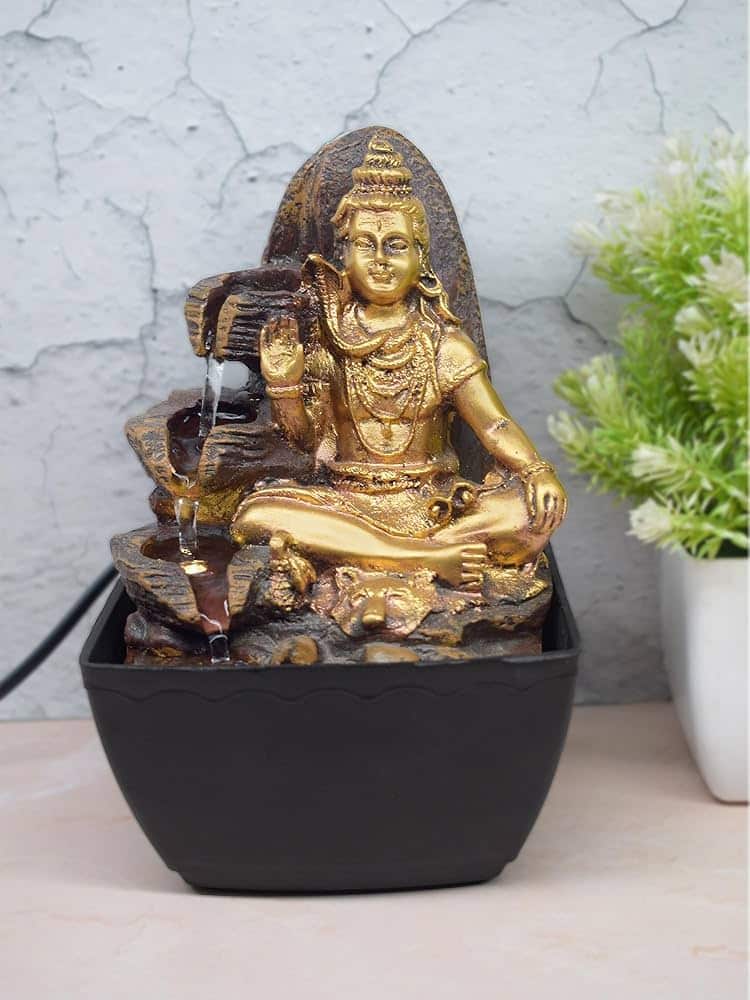 VIVARS CRAFT Lord Shiva Fountain with LEDs