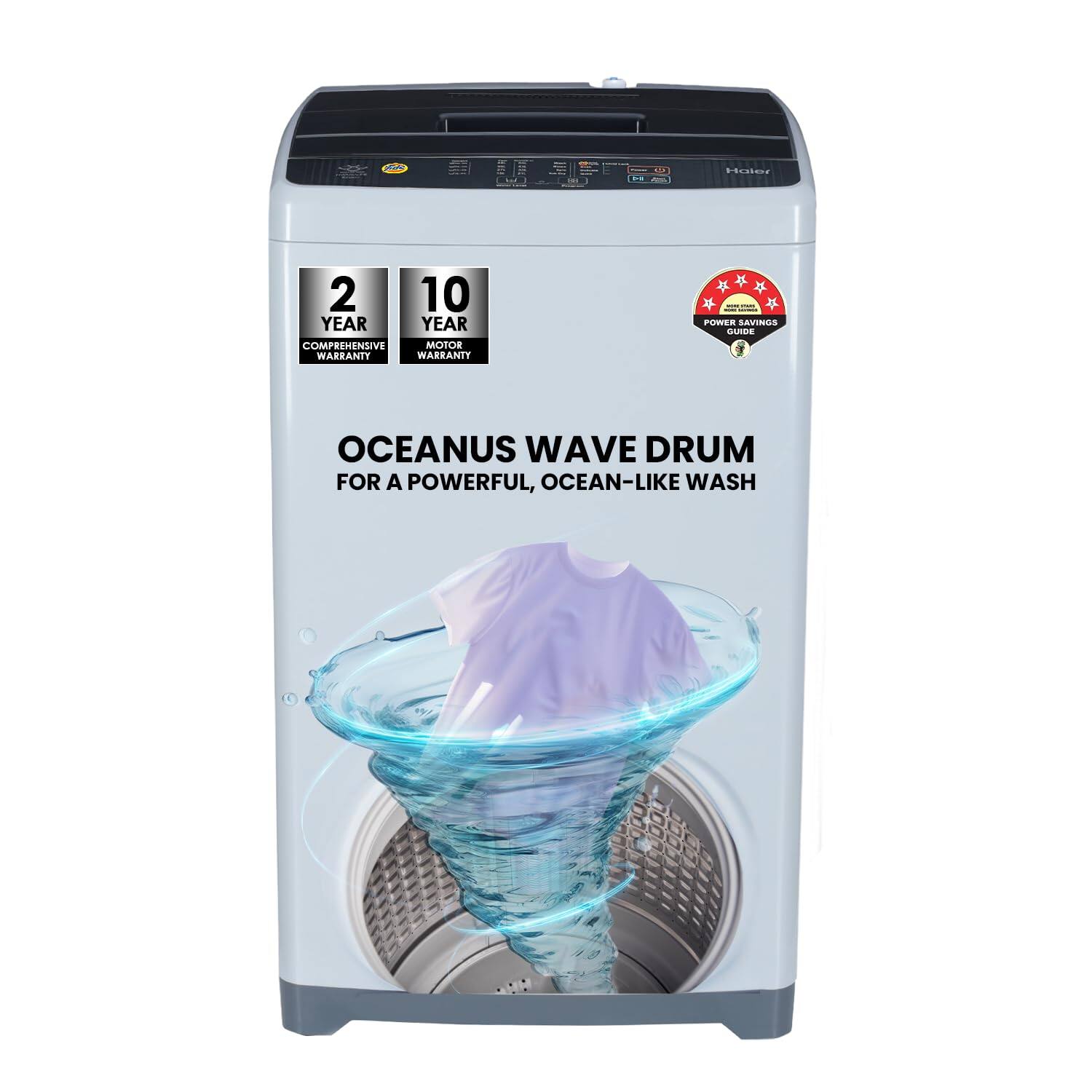Haier 6 kg 5 Star Oceanus Wave Drum Fully Automatic Top Load Washing Machine