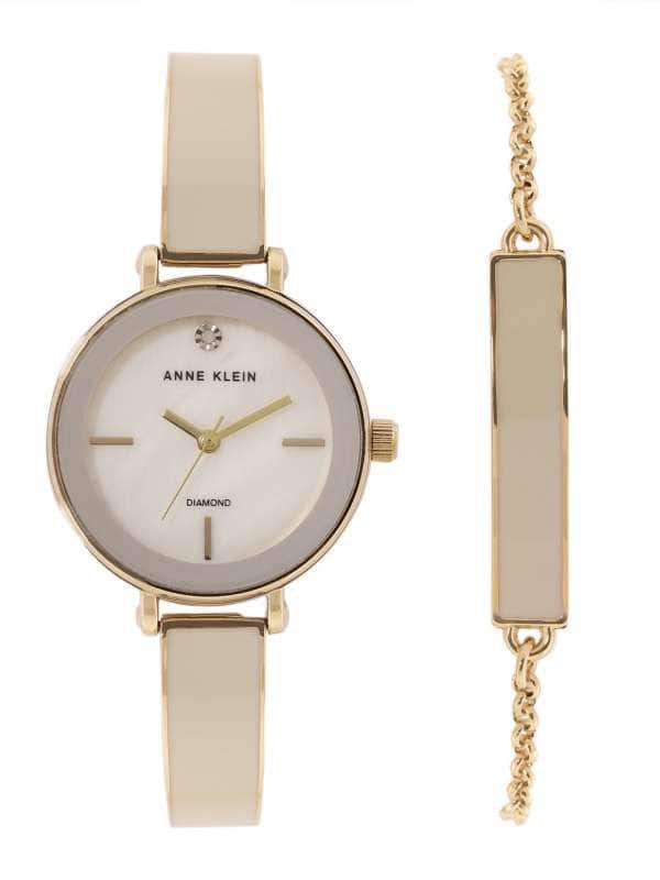 ANNE KLEIN Women Bracelet Style Straps Analogue Watch with Bracelet NEAKB3620CRST-White