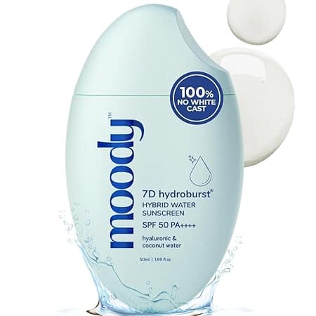 Moody Hydro Burst Water Sunscreen With Hyaluronic &amp; SPF 50 PA ++++ 