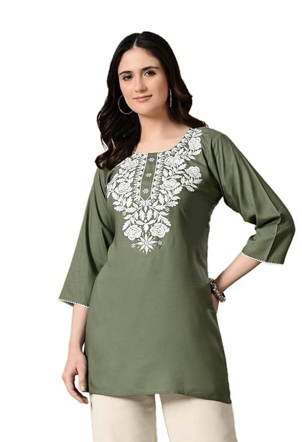 WESTEVER Short Kurti for Women – Chikankari Style