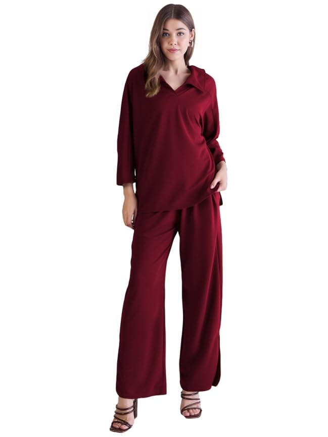 Westhood Women's Oversized Co-Ord Set Lycra T Shirt and Trouser Pant Set