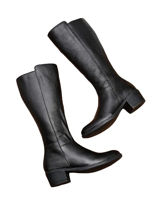 TEAKWOOD LEATHERS Women Suede Black Leather Knee HIGH Boots