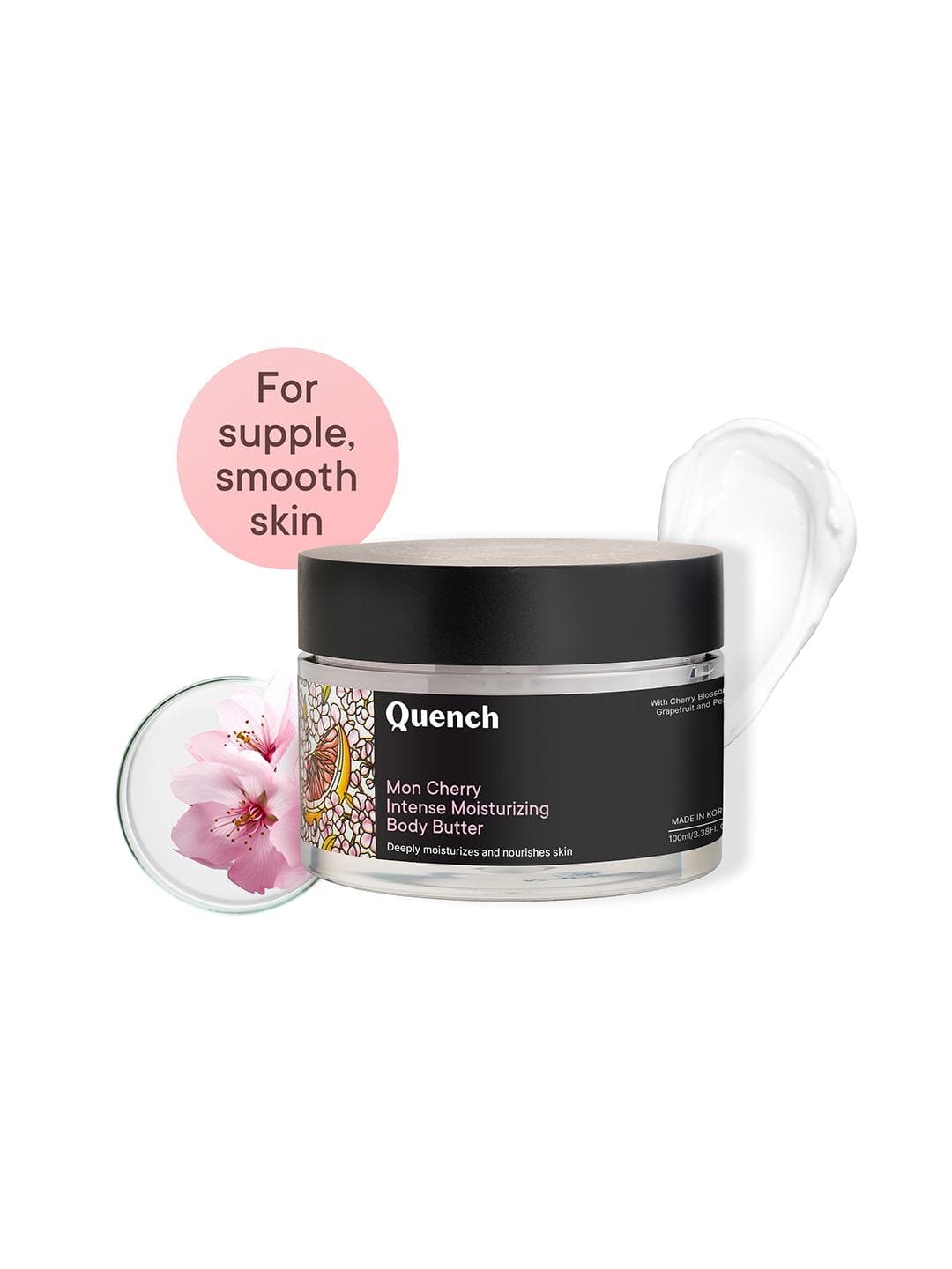  Quench Intense Moisturizing Body Butter with Squalane &amp; Shea Butter for Plump Skin - 100ml