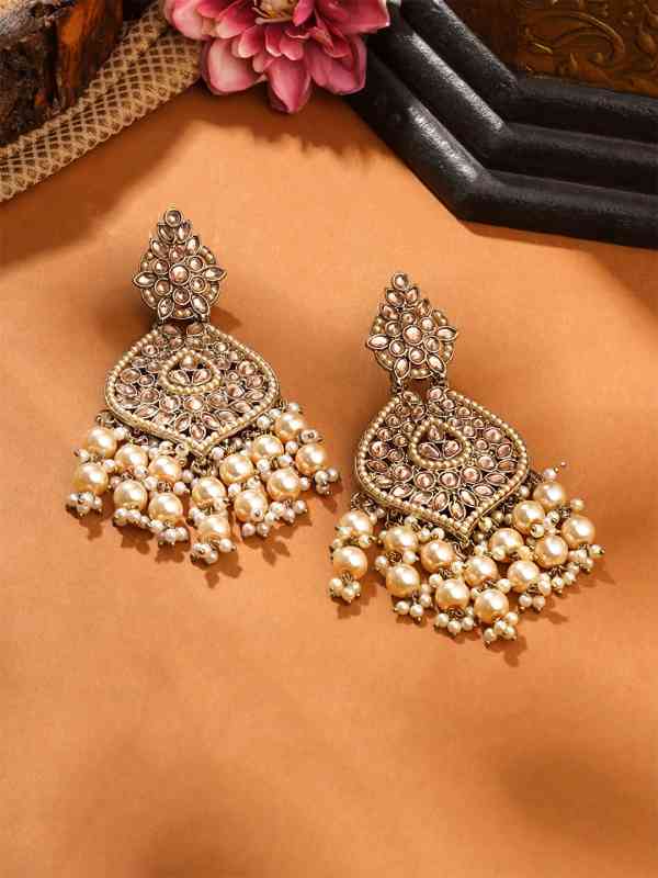 Yellow Chimes Kundan Drop Earrings Yellow Chimes Kundan Drop Earrings