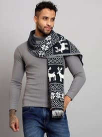  HANDICRAFT PALACE Men Self Design Reversible Woollen Muffler