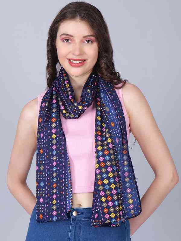 Anouk Women Blue Printed Scarf Anouk Women Blue Printed Scarf
