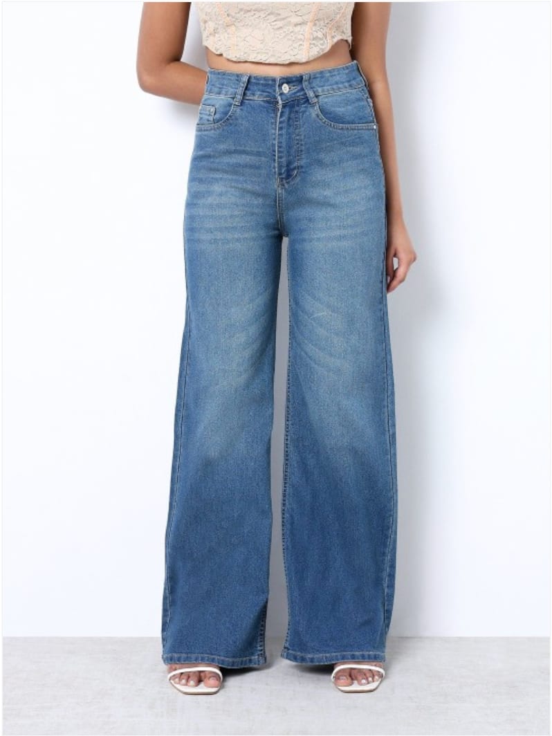 Zuya Women Light Blue Wide Leg Jeans Zuya Women Light Blue Wide Leg Jeans