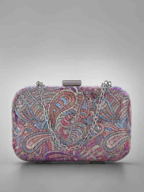  Lino Perros Women Paisley Printed Box Clutch